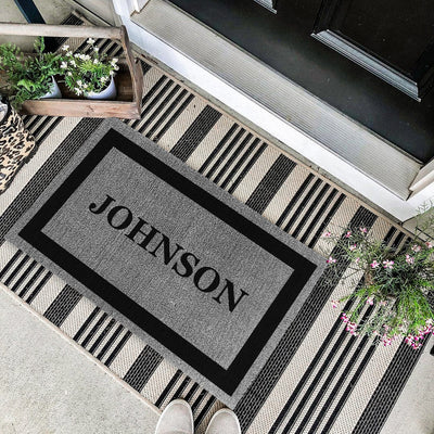 Decor Loop Single Border Personalized Doormats