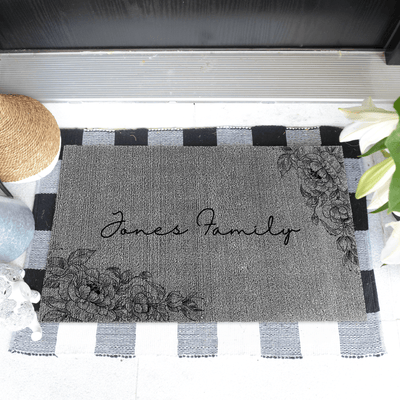 Decor Loop Natural Border Personalized Doormats