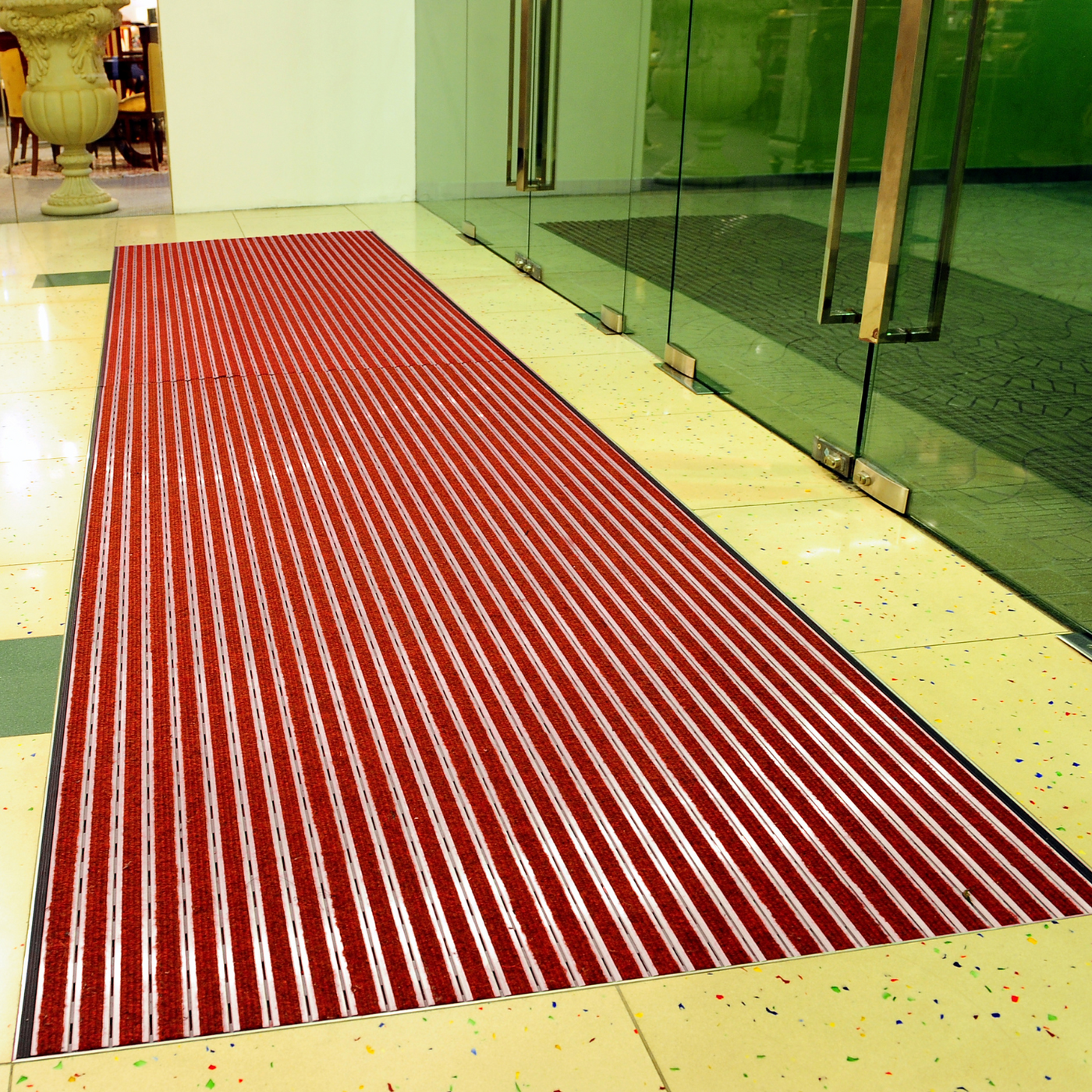 Top Clean Light XL Aluminum Entrance Matting - 12mm with Ribbed Carpet