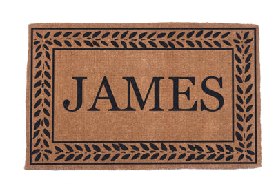 Leafy Vines Border Personalized Doormats