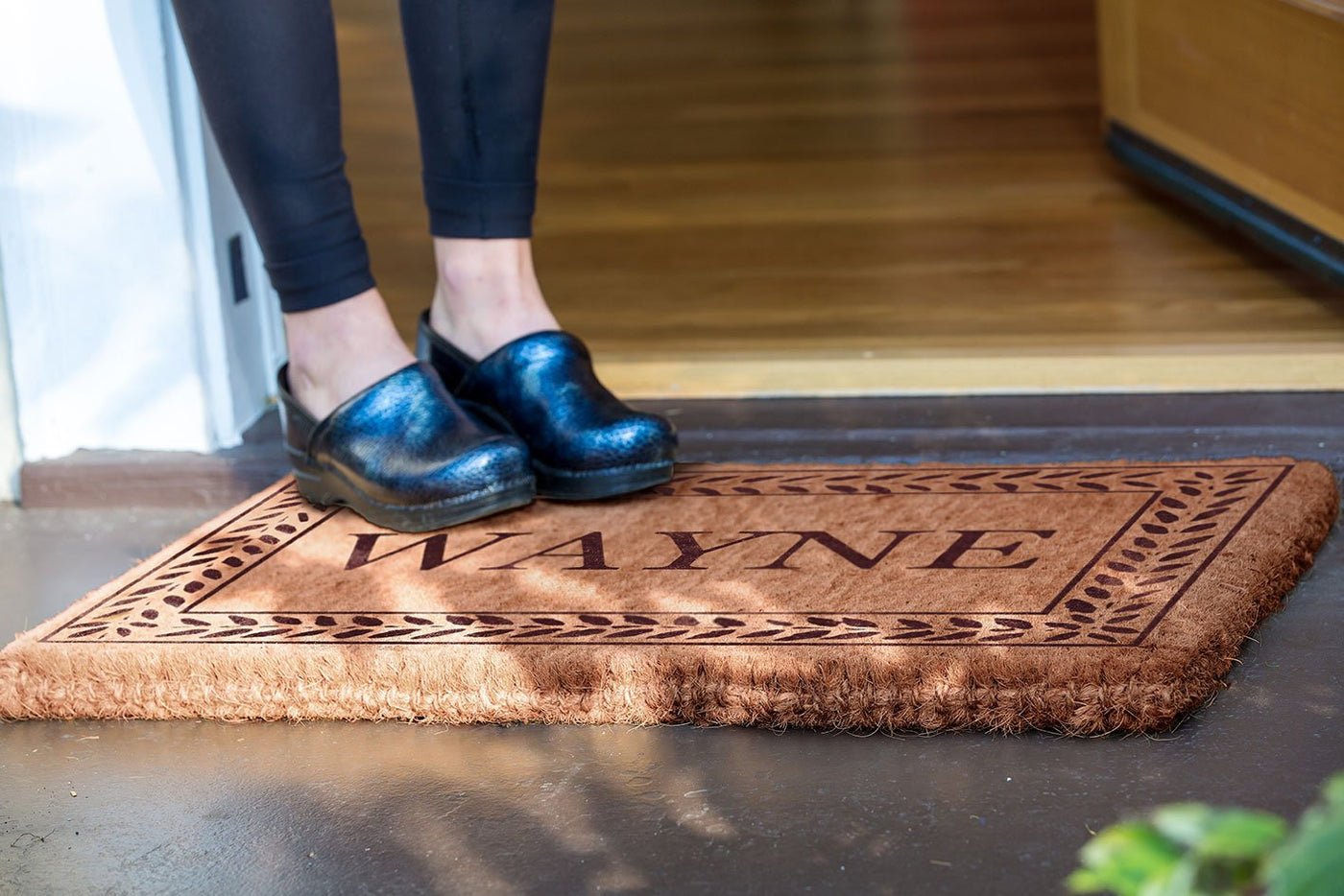 Leafy Vines Border Personalized Doormats