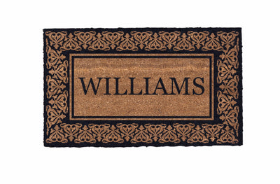 Blooming Hearts Border Personalized Doormats