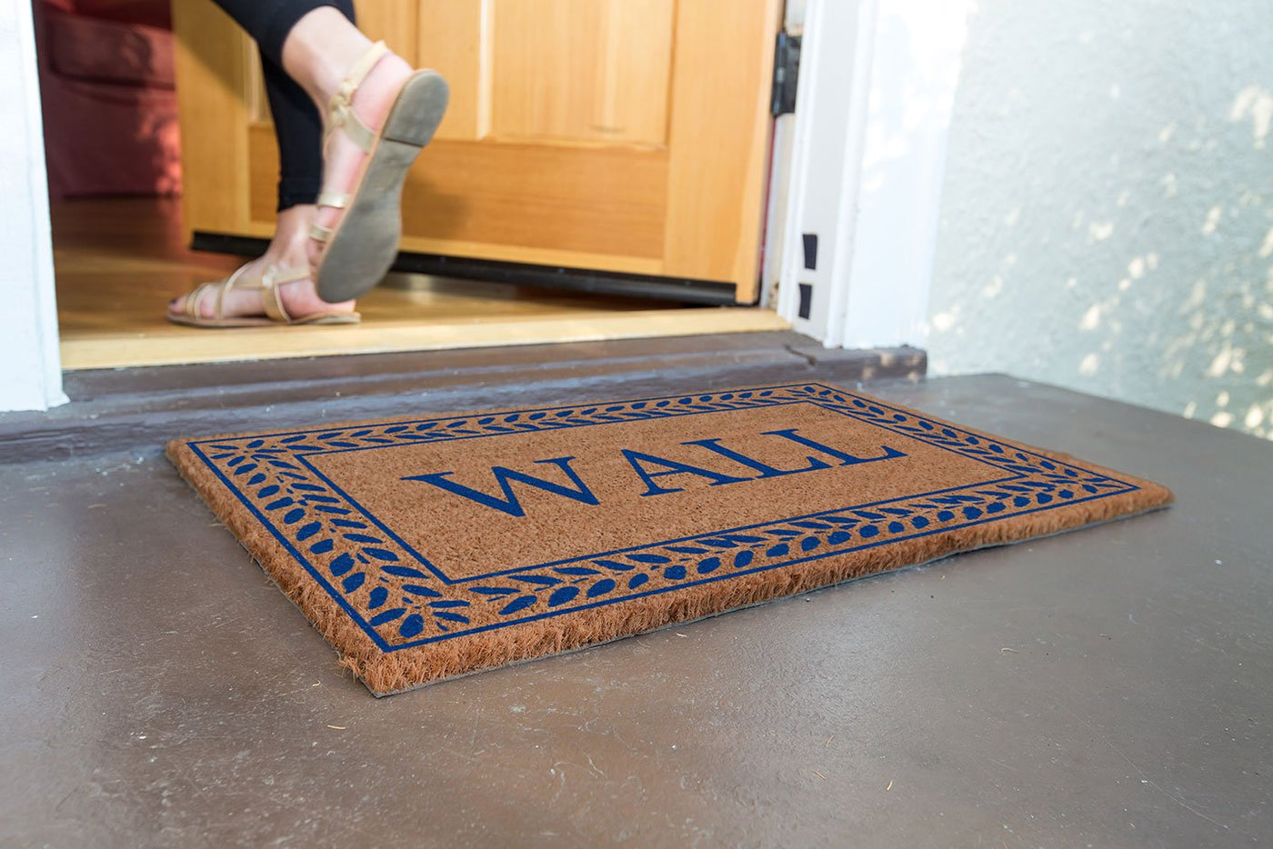 Leafy Vines Border Personalized Doormats