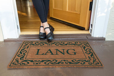 Rolling Scrolls Border Personalized Doormats