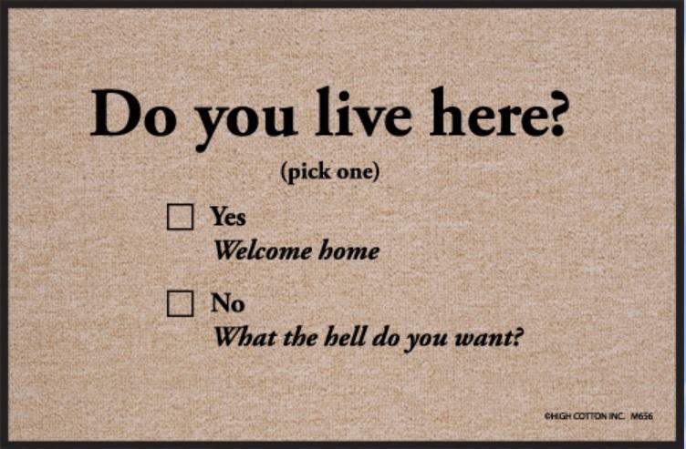 Do You Live Here Olefin Doormat