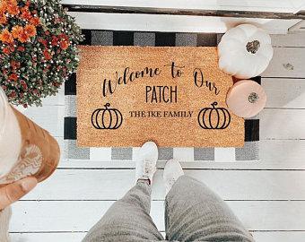 Welcome to Our Patch Personalized Doormat