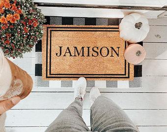 Double Border Personalized Doormats